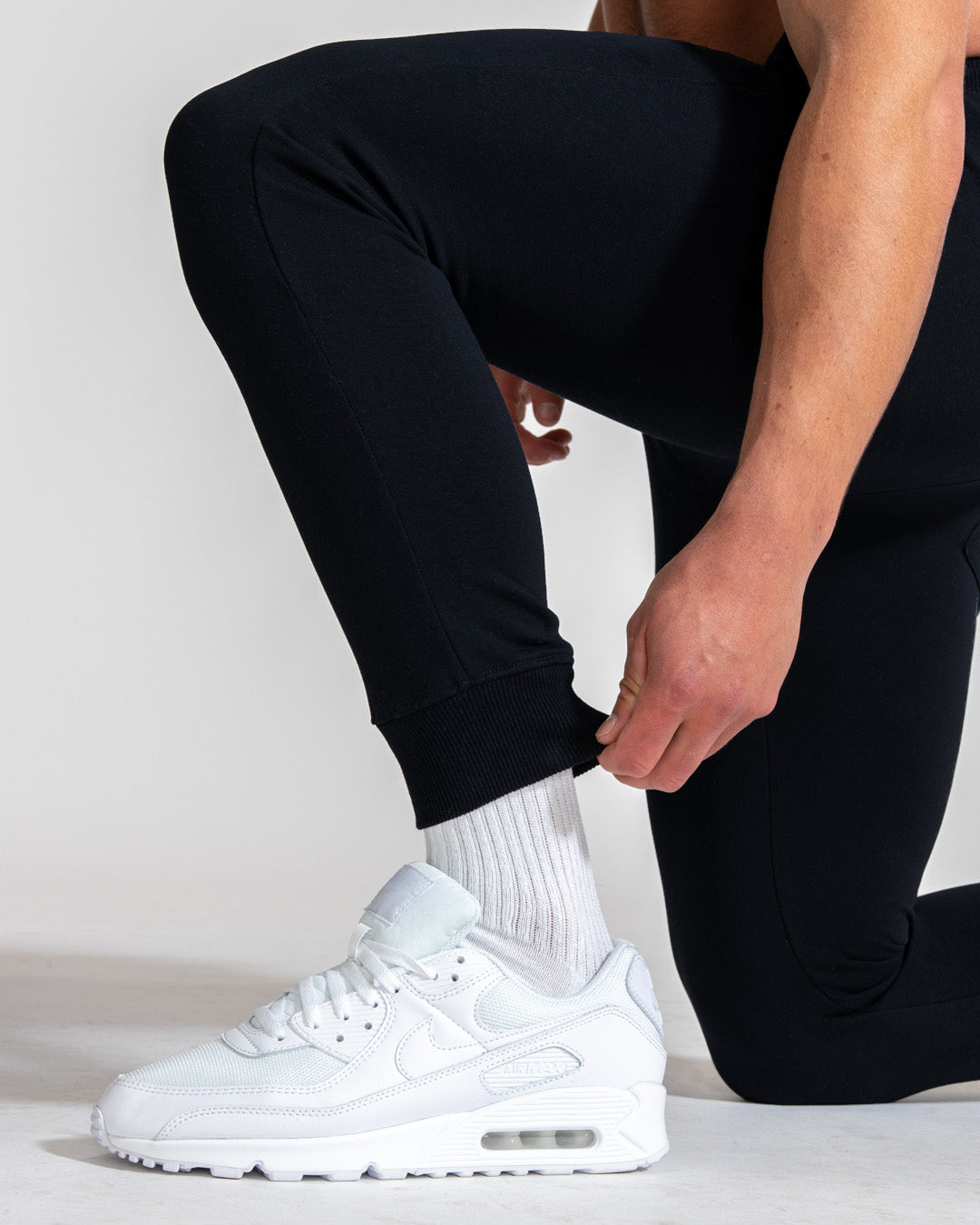 Men's Black Muscle Fited French Terry Joggers | Muscle Fit Basics