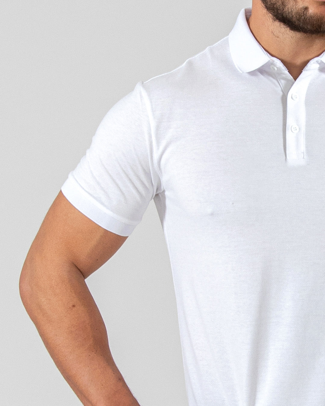 White muscle fit polo fashion